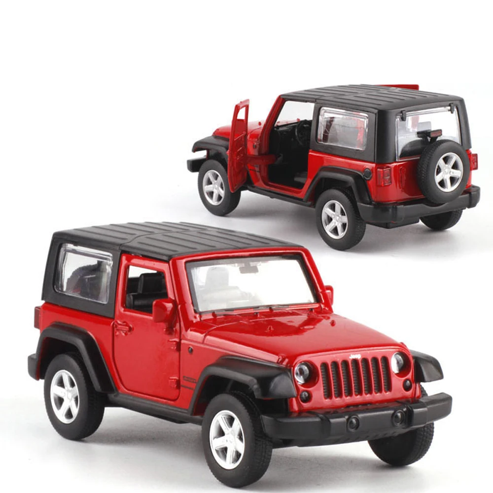 

1:43 Scale Wrangler Off-road vehicle Alloy Pull back Car Diecast Metal Model 4 colors simulation Collection cars model for kids