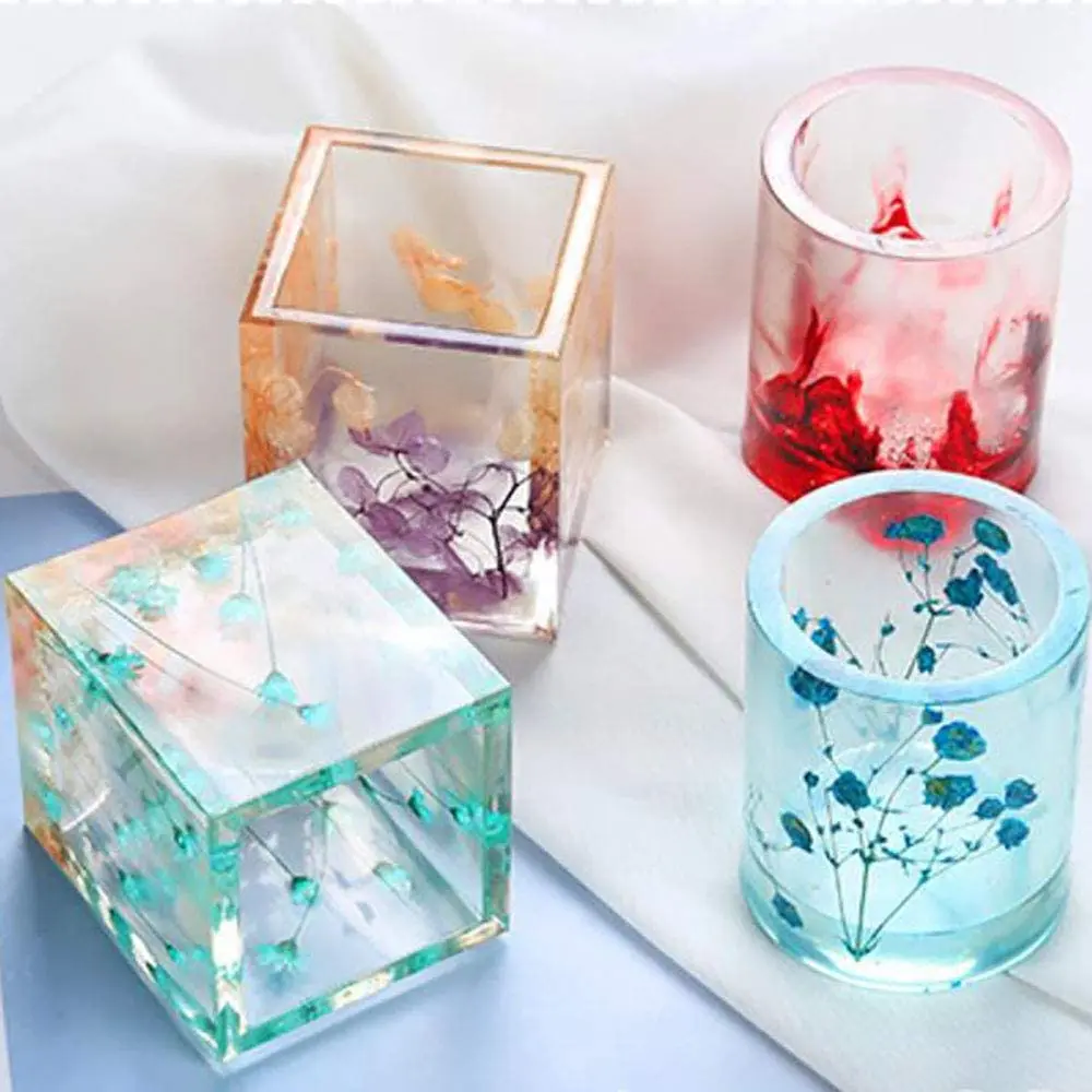 

Crystal Drop DIY Hand-made Concrete Gypsum Storage Round Square Grinding Tool Barrel Silica Gel Mold