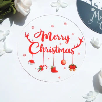 

10pcs customize print foil acrylic Greeting card for Merry Christmas Day