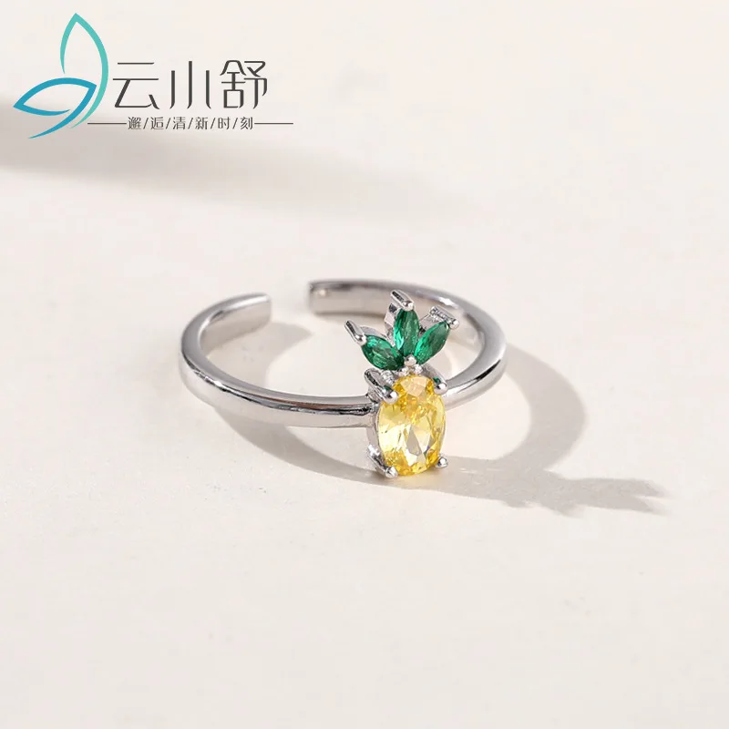 Женское кольцо Hemiston с ананасом серебряное фруктами|Кольца| |