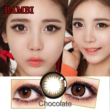 

HOTSALE Popular 14.5mm Dia Dolly Eyelook Color Contact Lens Yearly Use Cosmetic Contact Lenses for Eye Color Bambi chocolate