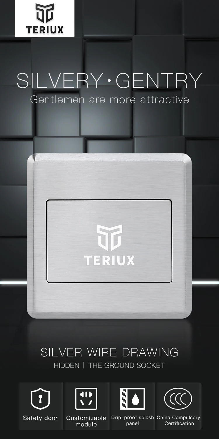 novo recetáculo de piso de aço inoxidável prateado com soquete residencial de alto padrão