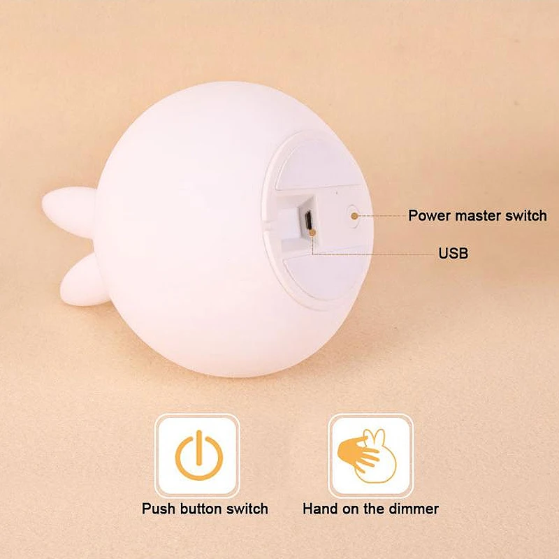 Rabbit-Lamp-Bunny-LED-Night-Light-Children-s-Nightlight-Baby-Sleeping-Bedside-Lamp-USB-Silicone-Tap