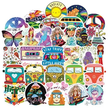 

100 Sheets Cartoon Hippie Character Graffiti Sticker Suitcase Car Skateboard DIY Sticker Waterproof