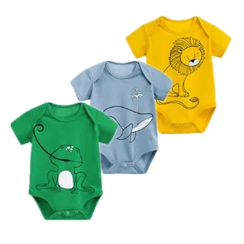 

3PCS/LOT Baby Rompers 2019 Short Sleeve Cotton baby clothes for boys jumpsuit clothing summer Babies Cartoon Costumes Pajamas