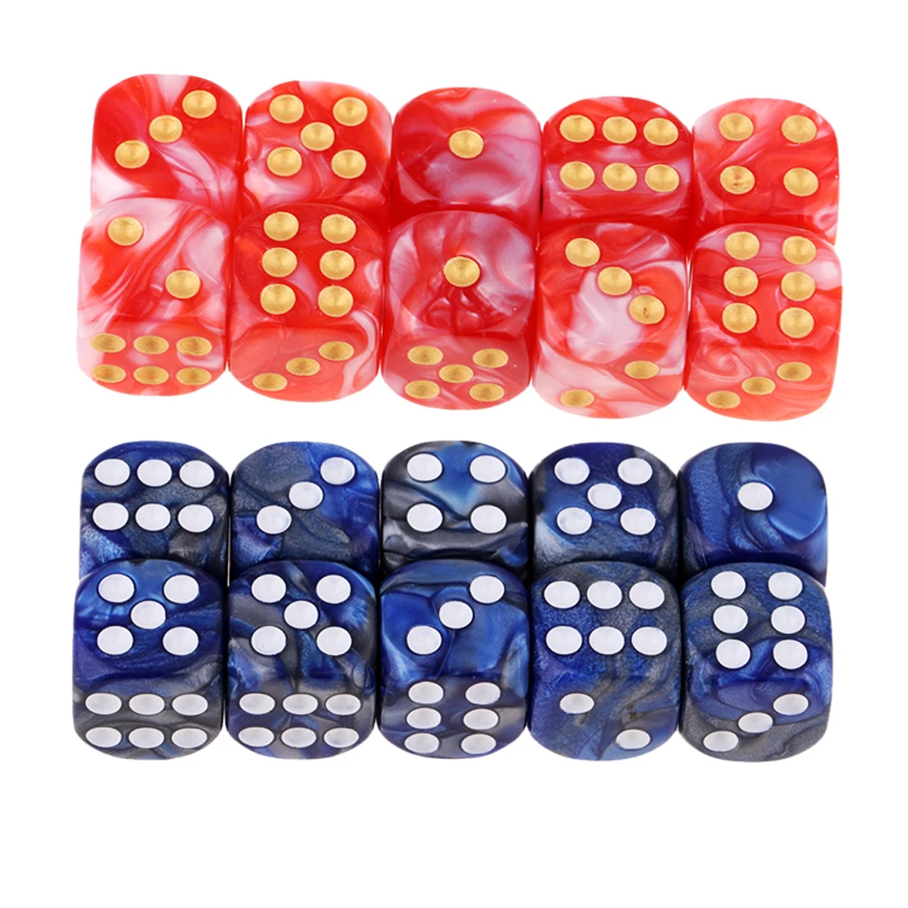 20 шт./упак. 6-гранная D6 кости игра в кости для Вечерние игры Настольная игра