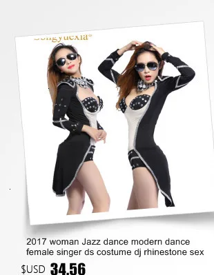Новая женская певица одежда DS платья для ночного клуба Сексуальная DJ Rhinestone Джаз танцевальная одежда золотой с кисточками боди перформер