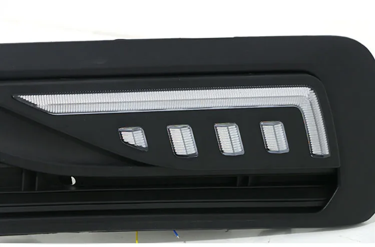 Qirun led drl Дневной ходовой светильник для Volkswagen Lavida- с желтыми поворотниками и синим ночным ходовым светильник