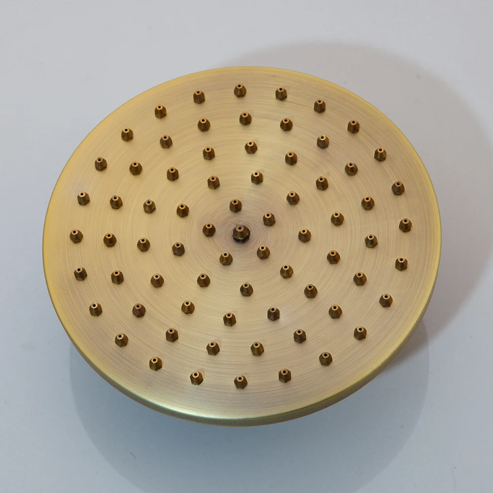 8 inch Antique Brass Round Wall Mounted Bathroom Rainfall Shower Faucet Set Head 2 Handles Shower Set Black ORB