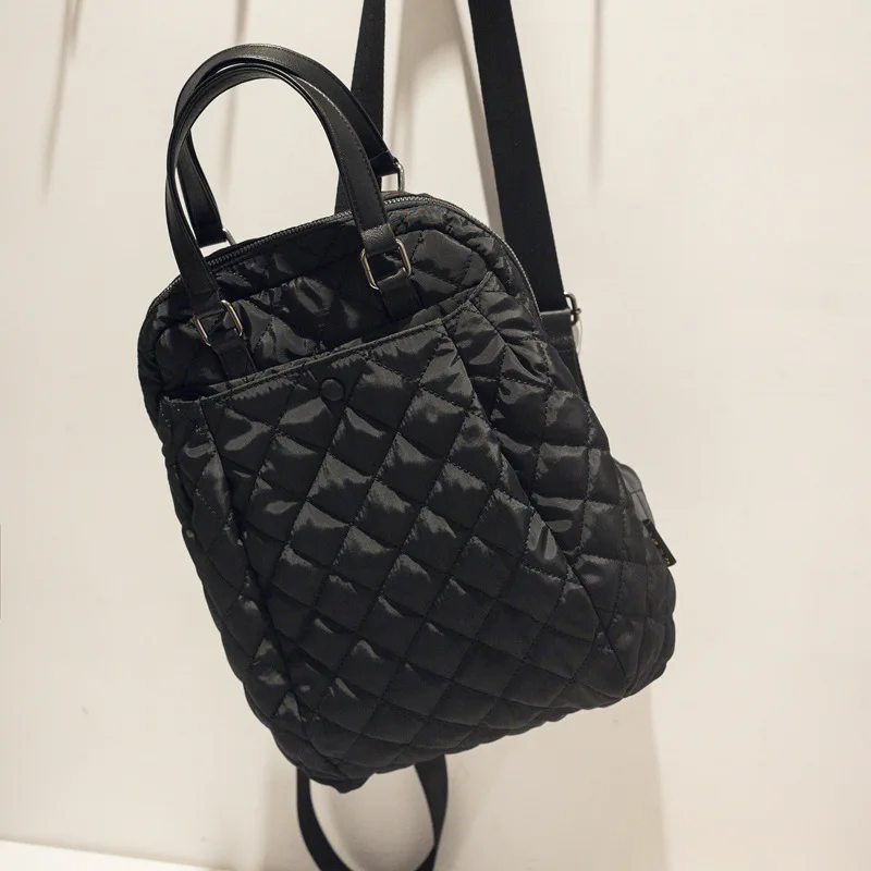 

New Style Korean-style Generous Fashion Oxford Cloth Rhombus Backpack WOMEN'S Bag Versatile Casual Backpack School Bag