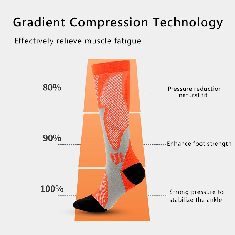 Men Women Soccer Socks Cycling Compression Stockings Outdoor Sports Football Socks Non-Slip Sweat-Absorbent Breathable