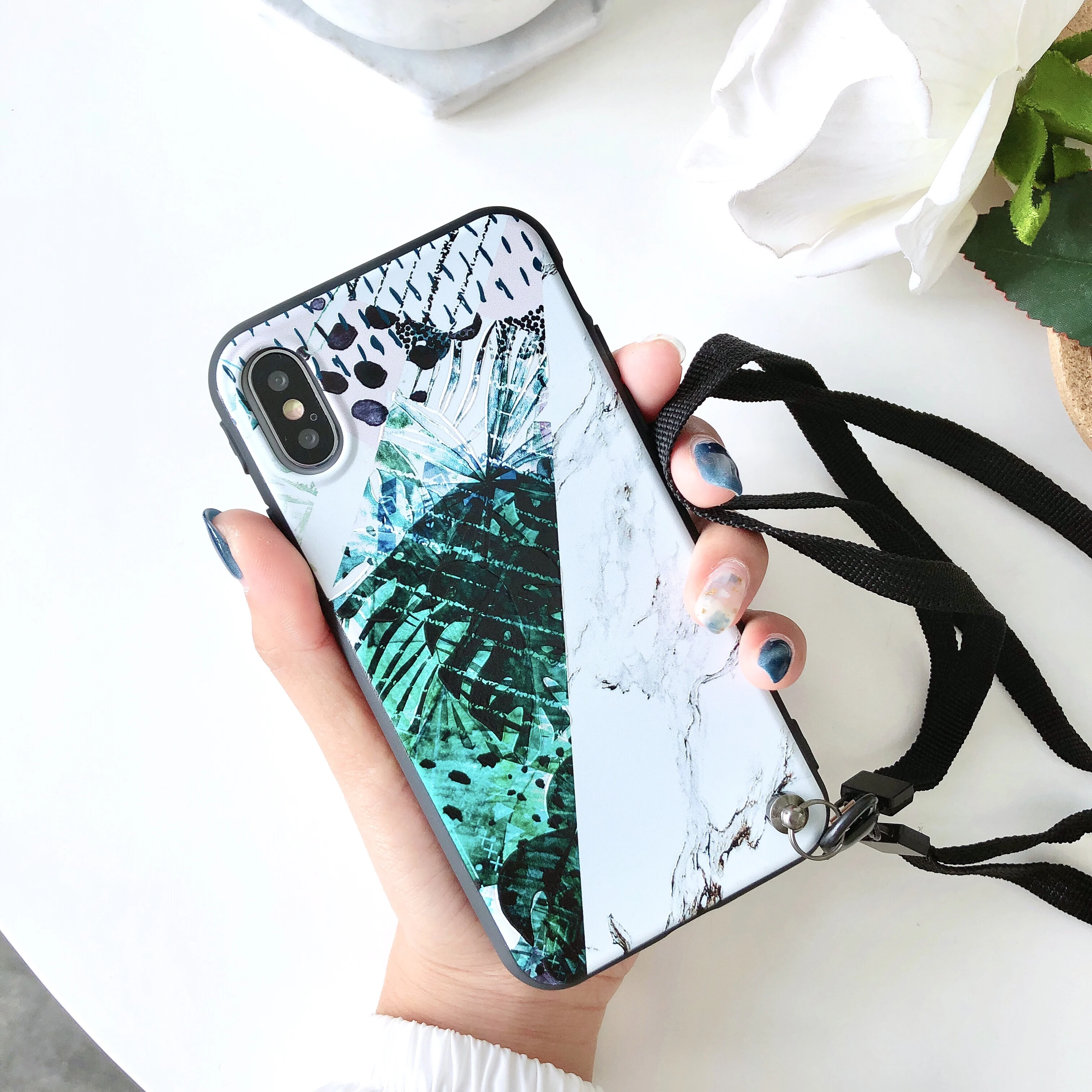 Браслет ремешок банановый лист монстера дали чехол для телефона iPhone X XS XR XS MAX ударопрочный чехол 6 6s 7 8Plus