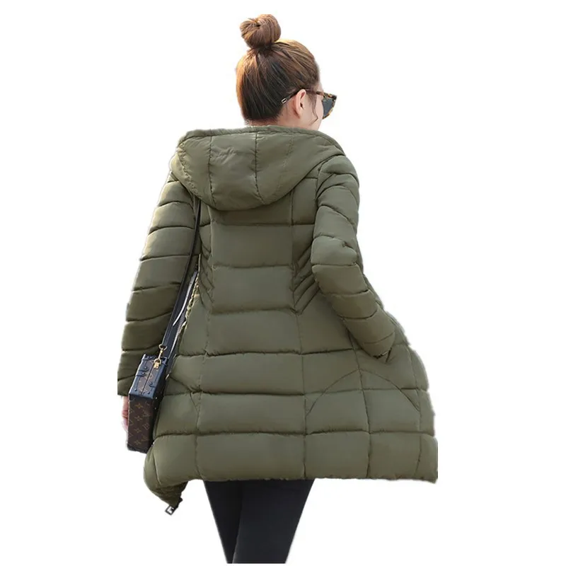 

In the Long Version of Slim Fit Cotton-padded Jacket WOMEN'S Coat-Casual Versatile down Jacket Cotton-padded Clothes ^ 2017 New