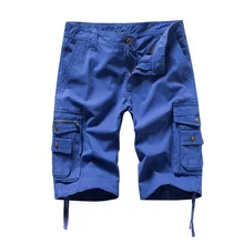 Летние повседневные хлопковые короткие военные штаны с несколькими карманами Бермуды мужские рабочие карго Комбинезоны Шорты