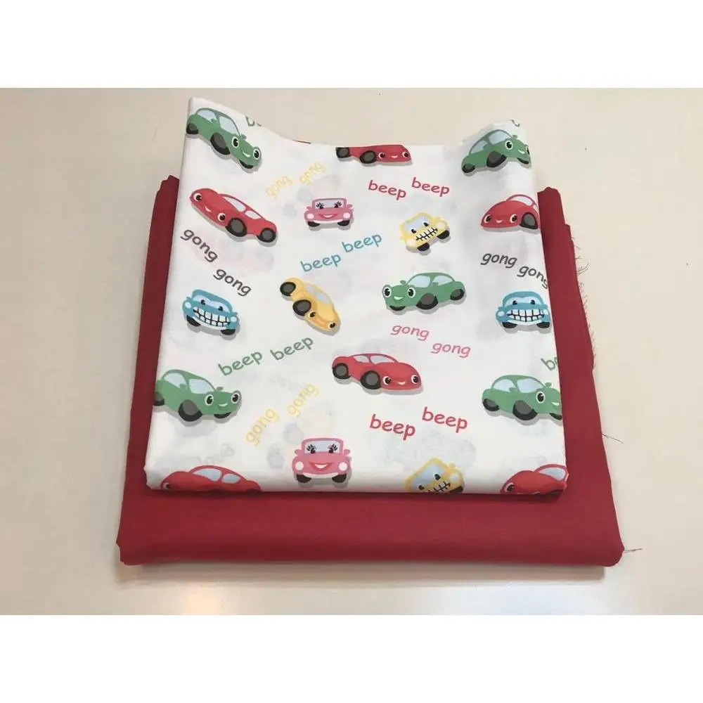 Разноцветная хлопковая ткань со звездами|Ткань| |