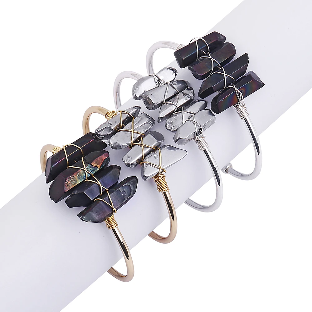 Модные новые Брендовые женские браслеты ручной работы из натурального кварца BR045