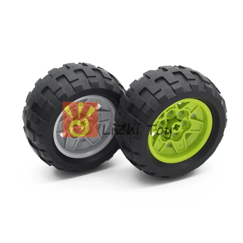 

Blocks Technic Parts 56908+61480 68.7 x 34 R Tire Wheel Educational Toys Compatible LegoING Technic Bulk Building Brick