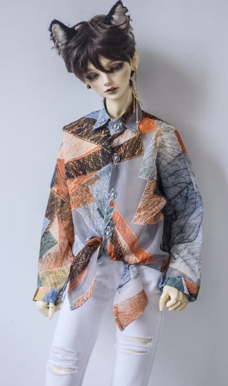 orange BJD кукольный костюм 1/3 1/4 MSD Uncle fashion flower world с узлом шифоновая рубашка и 3 цветная кукла аксессуары - Цвет: orange