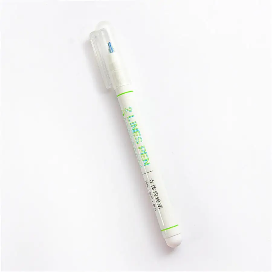 Green and Blue 1pc Набор ручек с двумя линиями, 6 шт., двойные цветные чернильные ручки, волшебное искусство, для рисования, лайнер, хайлайтер, скрапбукинг, сделай сам, креативный маркер, канцелярские принадлежности - Цвет: Green and Blue 1pc