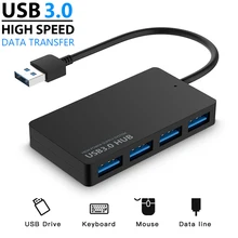 Адаптер для портативных ПК Высокоскоростной USB 3,0 концентратор внешний 4 порта адаптер разветвитель USB расширитель компьютерные аксессуары