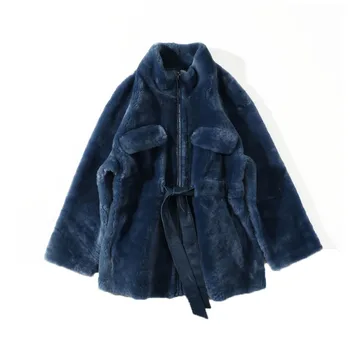 

Double-Faced Real Fur Coat Women Winter Warm Wool Coats Female Genuine Jacket Long Parka With Natural Fur