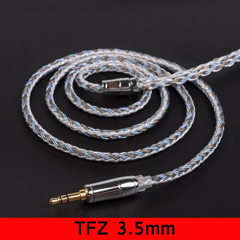 Для MMCX Se215/2pin 0,78/QDC ZSN AS10/TFZ кабель для наушников 16 ядерный плетеный кабель для обновления Балансирующий кабель Сменный кабель для гарнитуры - Цвет: TFZ 3.5MM