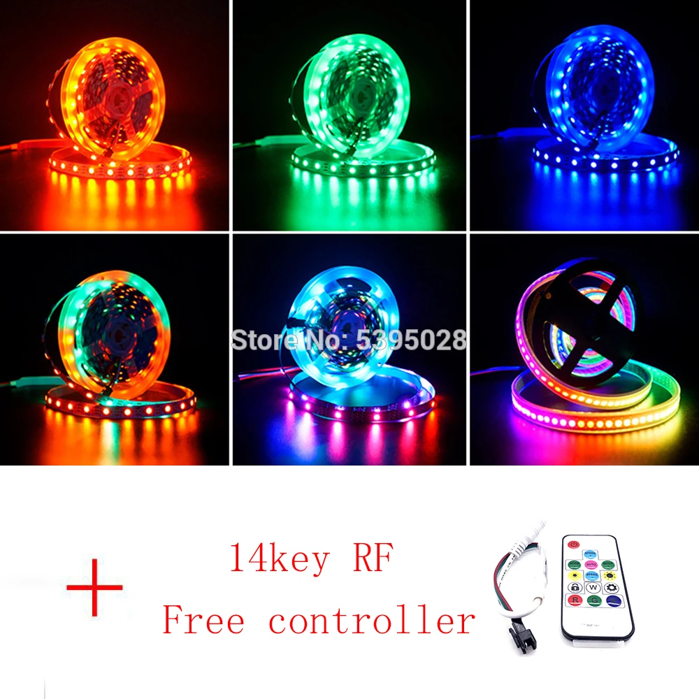 

DC5V WS2812B Led Strip Light SMD5050 RGB Chip Driver Smart Lamp Addressable Led Waterproof 30/60/144leds/m With Controller