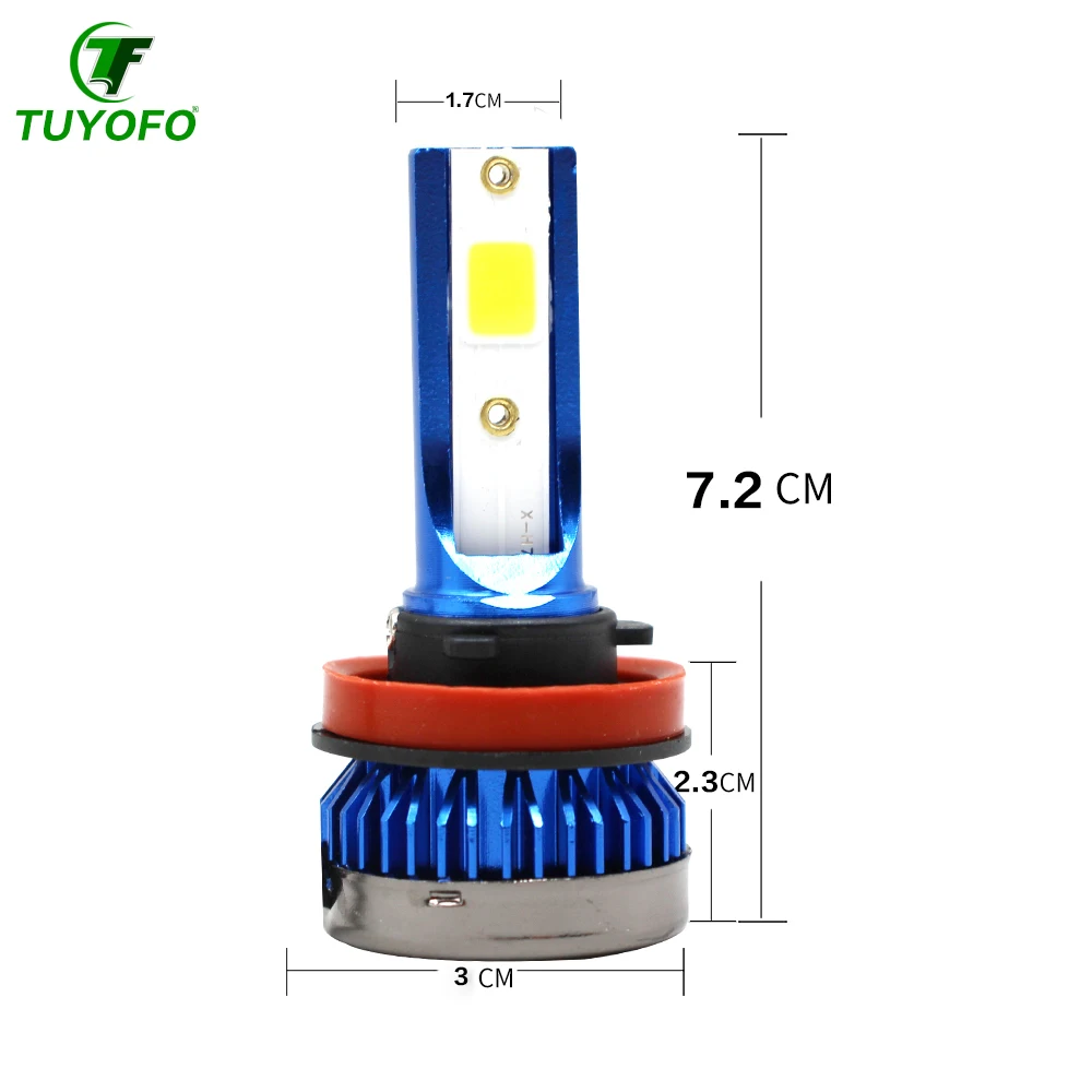 

Tuyofo1pcs New Designed Mini led Car Headlight 6000k Cold White Led H1 H7 H8/H9/H11 9005/HB3 9006/HB4 Super Bright Light