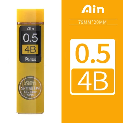 4B Pentel карандаш грифель C275 механический карандаш заправка 0,5 мм студенческий нетоксичный канцелярские экзамена непромокаемый Эскиз Рисование HB/2 H/2B - Цвет: 4B