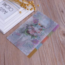 5 шт. цветочный категория планировщик страниц индекс страницы блокнот полупрозрачный 6 отверстий Биндер