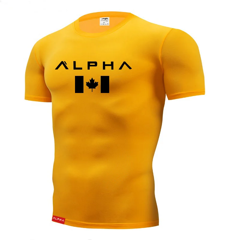 Новая мужская компрессионная Футболка с принтом для бега, мужская спортивная футболка для бега, быстросохнущая плотная футболка, мужская спортивная футболка для фитнеса, S-4XL - Цвет: picture color