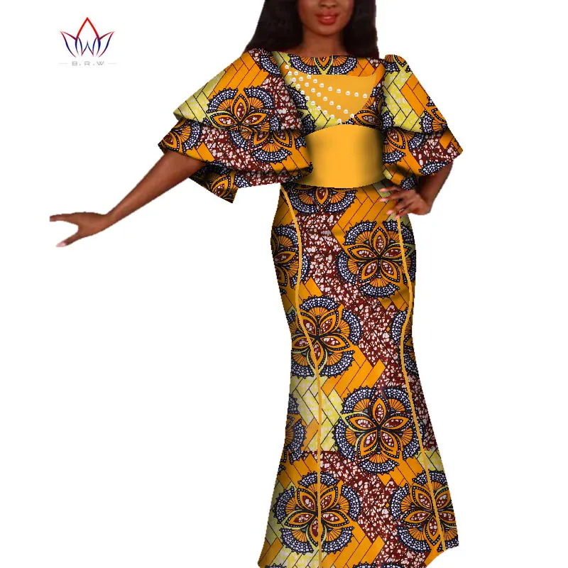 Африканские платья Dashiki для женщин 2020 года bazin нигерийские Элегантные с