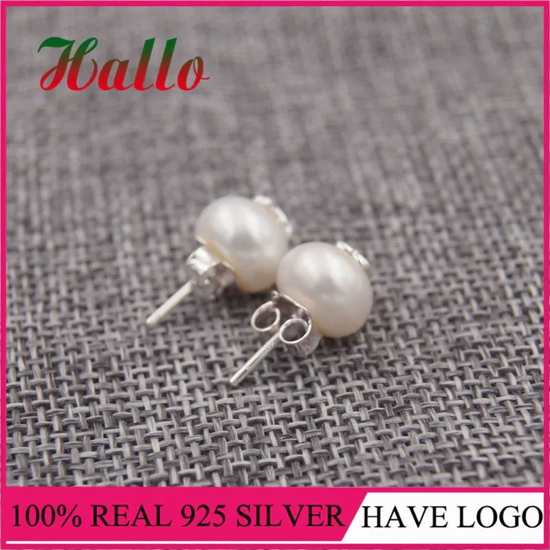 10MM 411143500 Pendientes Аро украшения из серебра 925 пробы жемчужные серьги Подвесные серьги de ley 925 mujer ювелирные изделия из натурального жемчуга - Цвет камня: 10MM 411143500