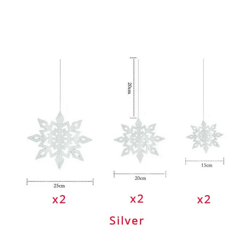 6pcs pendant Natal Merry Christmas Висячие белые снежные фольга Swirl баннер гирлянда Рождественские украшения для дома новогодние вечерние navidad kerst - Цвет: 6pcs pendant