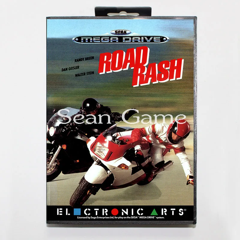 Elevata prestazione 16 бит MD игровая карта для sega Mega Drive_ Road Rash Cover с розничной коробкой