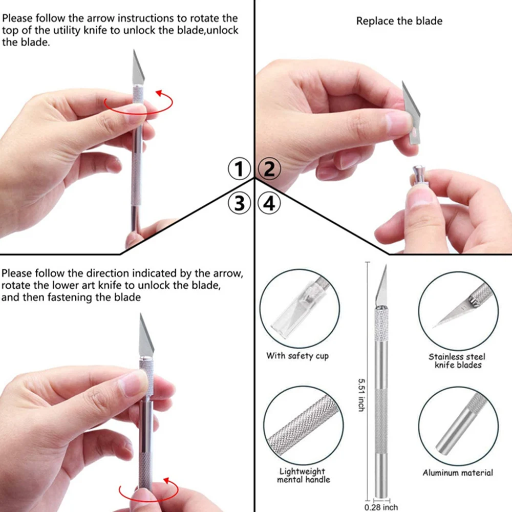 Basic Craft Vinyl Weeding Tools Set DIY Sewing Stitching Punch Carving Kit Silhouettes Cameos Lettering Handmade Tool
