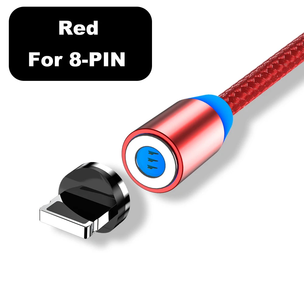 Vanniso, 3 А, быстрая зарядка, 1 м, 2 м, магнитный USB кабель, Тип C, Micro USB кабель для iphone, samsung, магнитное зарядное устройство, провод, кабель для телефона - Цвет: Red For iphone