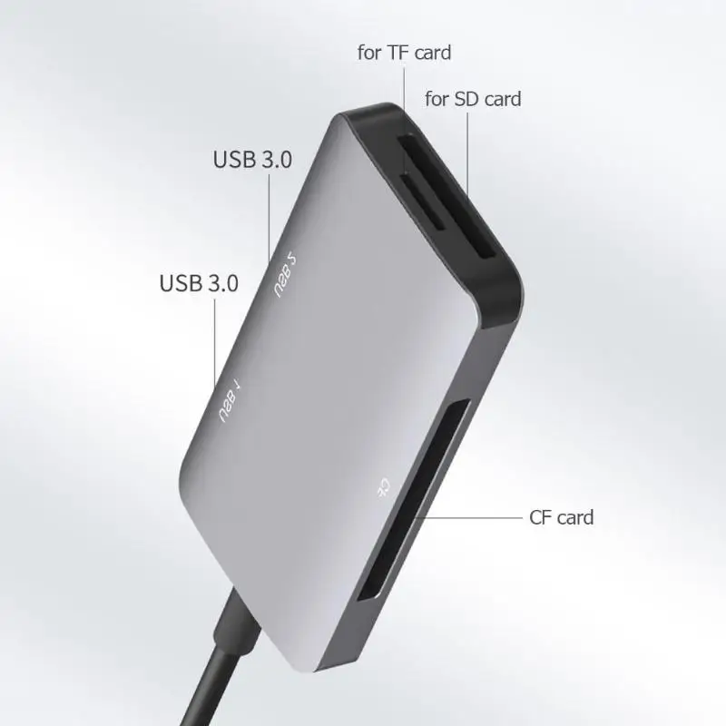 Кард-ридер концентратор USB 3,0-двойной USB 3,0+ TF/CF кард-ридер Док-концентратор конвертер адаптер Usb разветвитель Usb док-станция для ПК