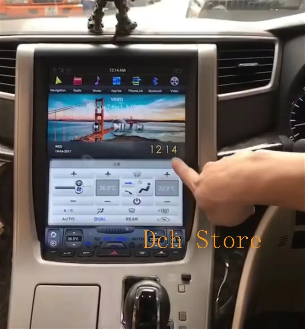 12 1 ''вертикальный автомобильный DVD плеер tesla style Android 9 0 GPS для Toyota Alphard Vellfire 20