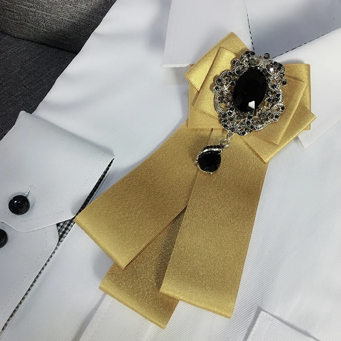 Ribbon Bow Tie Британский женский мужской свитер, рубашка, бант из ленты, галстук-платок, деловые, свадебные, Клубные, вечерние, сплав, стразы, кристалл, галстук-бабочка, формальный галстук - Цвет: Ribbon Bow Tie