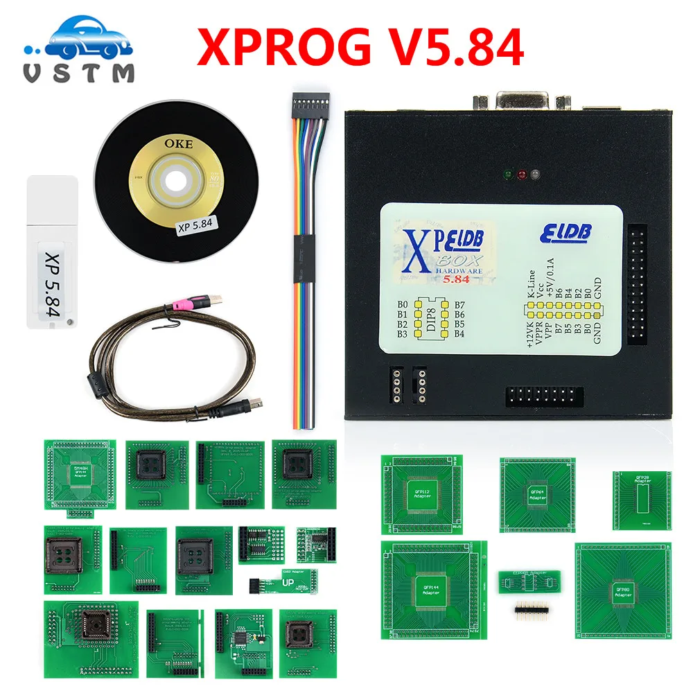 Лучшая цена xprog v5.84 универсальный программатор xprog-m v5.84 Адаптеры ecu prog xprog eeprom xprog m программатор с полным адаптером