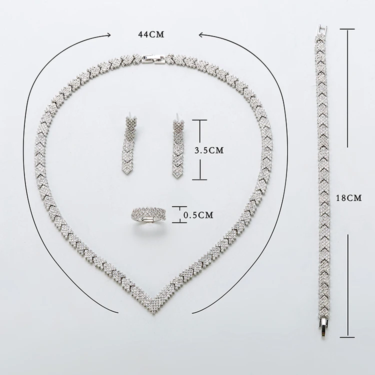 Hadiyana Мода AAA набор из циркония блестящая стрела ювелирные изделия ожерелье серьги браслет кольцо наборы невесты помолвка Свадьба TZ8123