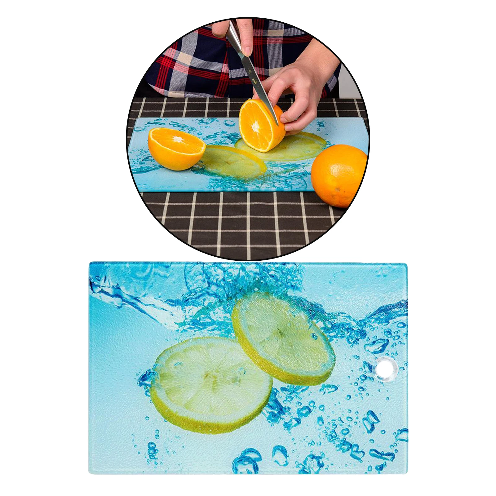 40x30cm Tempered Glass Kitchen Chopping Board Anti-Scratch Shatter Resistant, Also Can Be Used As a Cutting Mat, Cheese Plate