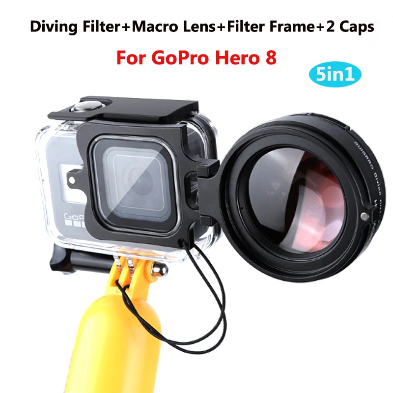 Для GoPro Hero 8 Водонепроницаемый чехол 58 мм 16x HD Макросъемка крупный план объектив +