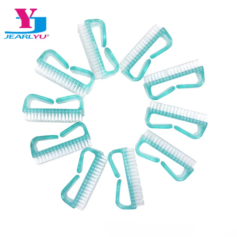 

20Pcs/lot Nail Brush Dust Cleaning Hand Nail Scrubbing Acrylic Brush Cleaner Nail UV Gel Remover Pedicure Soft Plastic Green Art