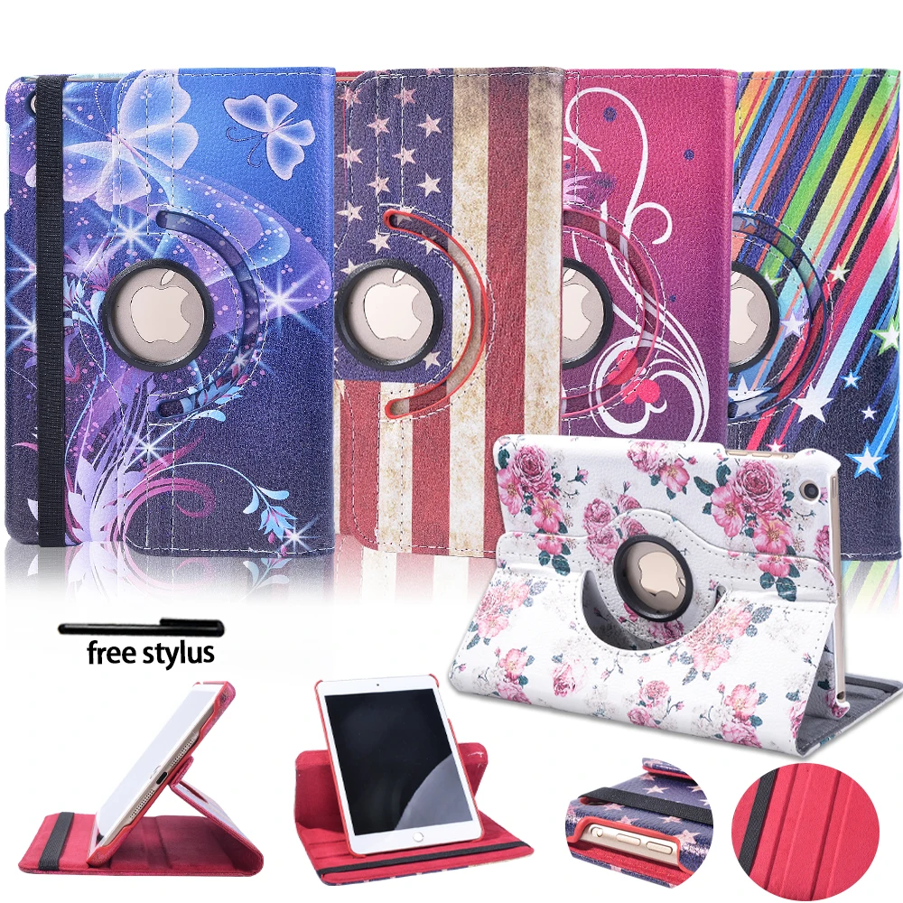 

Tabet Case for Apple IPad 1/2/3 7.9 Inch Smart Tablet 360 Rotating Flip PU Leather Case Cover Auto Sleep Wake Stand Holder Cases
