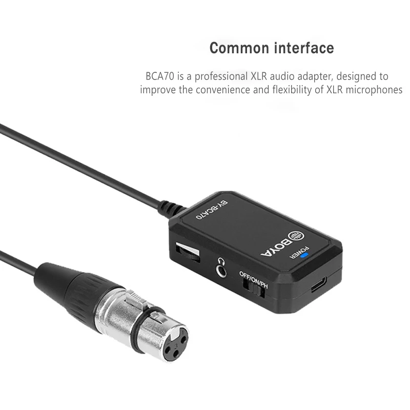BOYA BY-BCA70 XLR Audio Adapter mic for XLR