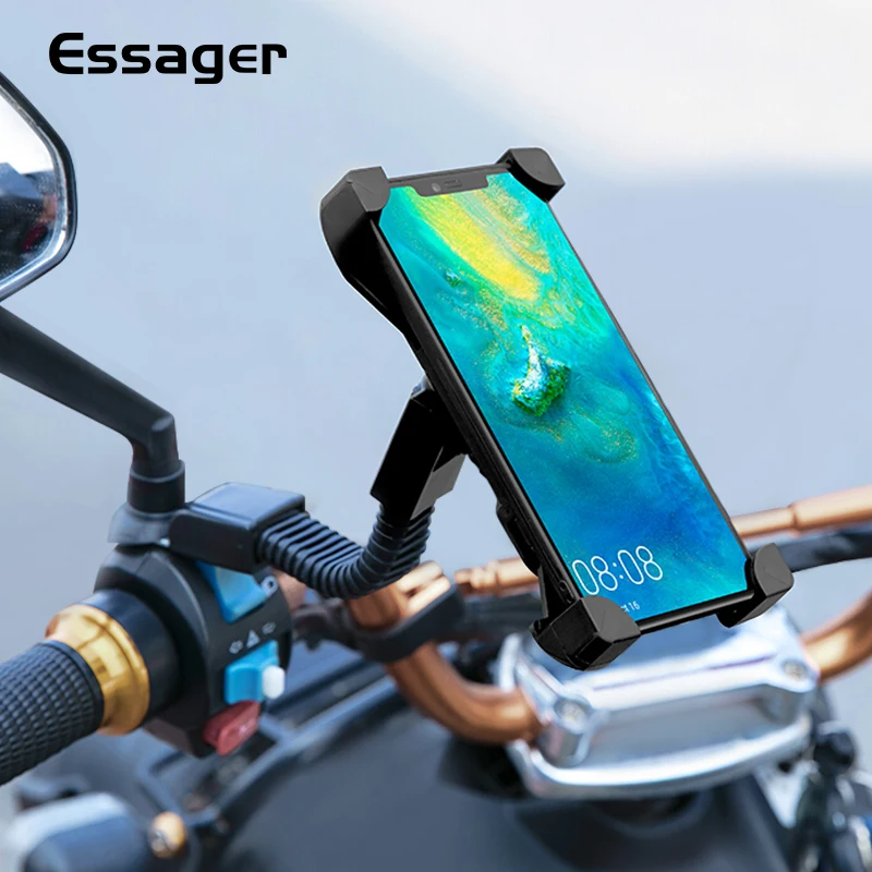 Essager Motorrad Telefon Halter Für iPhone Huawei Handy Stehen Lenker Clip Moto Halterung Unterstüt