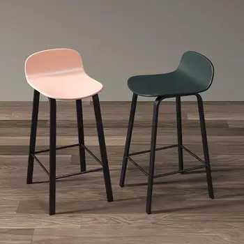 

Modern Light Luxury Ins Bar Chair Bar Chair Nordic Metal Modern Simple Household Restaurant High Chair Bar Stool