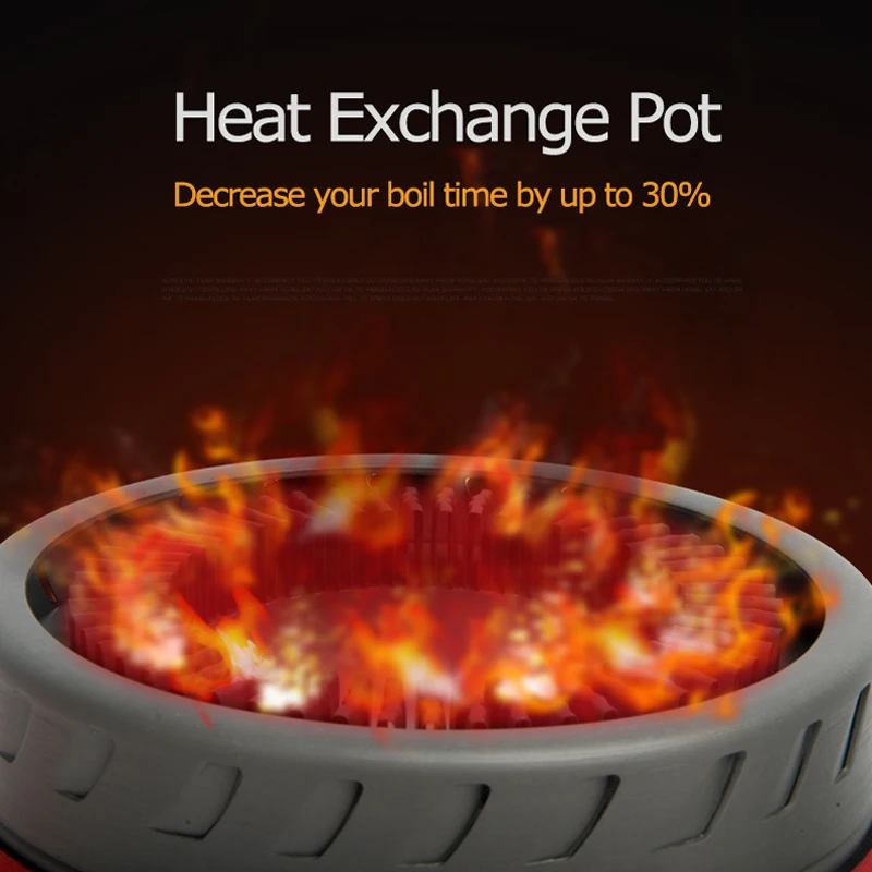 Alocs CW-S10 CWS1 Outdoor Heat Exchange Camping Cooking Pot Cookware Folding Handle For Hiking Backpacking Picnic 3